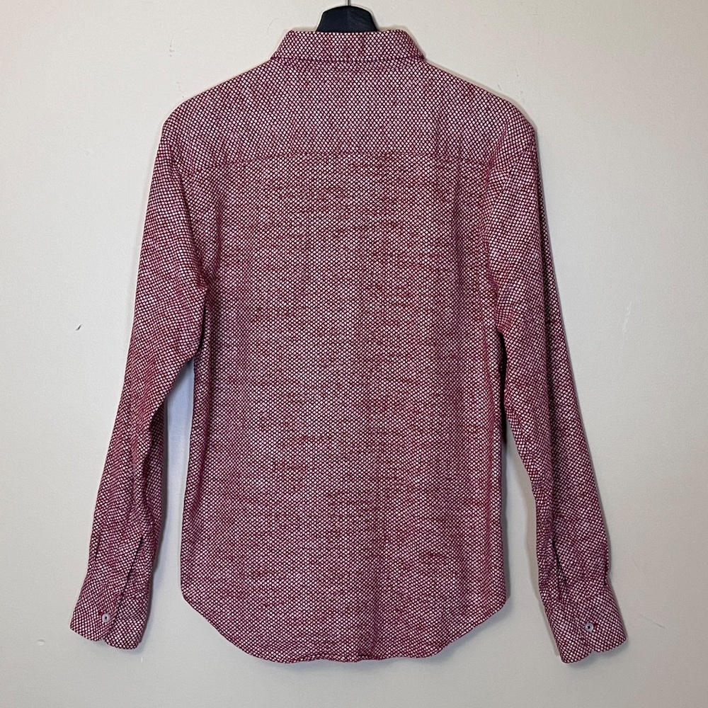Naked & Famous Floral Button Down Long Sleeve Shirt - Men's Size M - Red - Picture 4 of 10